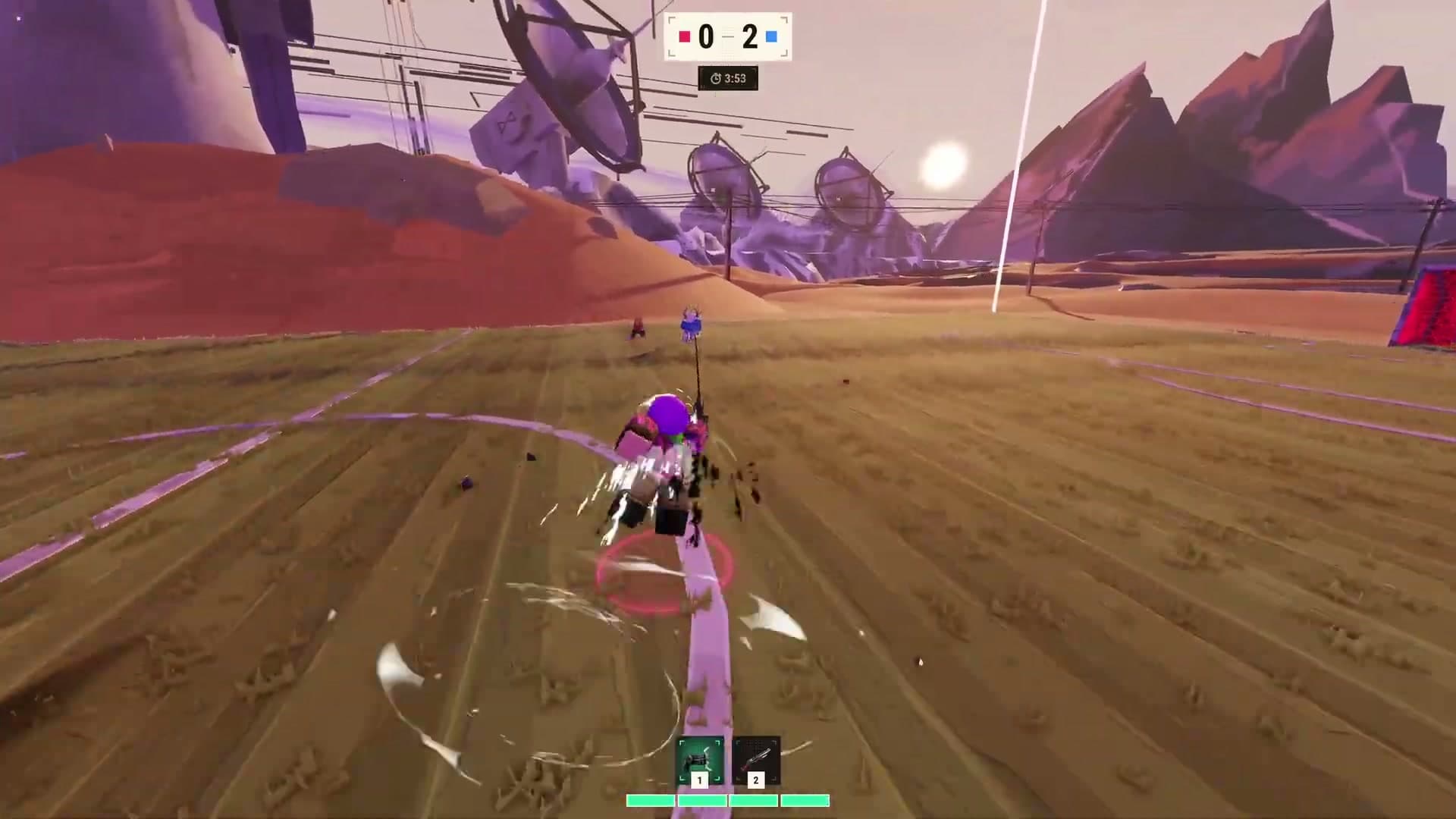 Repotted's official trailer shows a player moving with a grappling line extended.